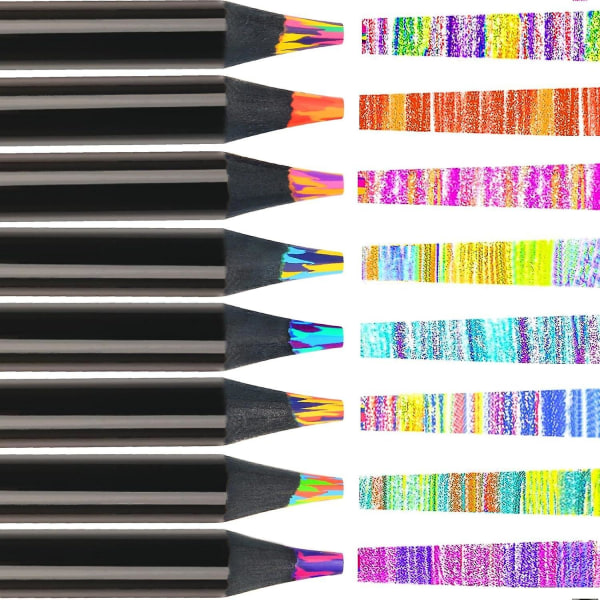 12-farge regnbueblyanter, estetiske jumbofargede blyanter for voksen fargetegning, søt tegning