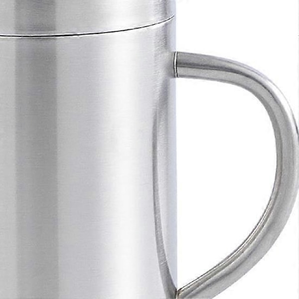 Vattenmugg Portabel Dubbelväggig Rostfri Stål Resetermos med Lock för Hemmet silver 400 ml