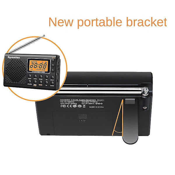 Full Band Fm Am Sw Bærbar Radio Stereo Digital Display Dobbelt Bruk Manuell Fm Radio
