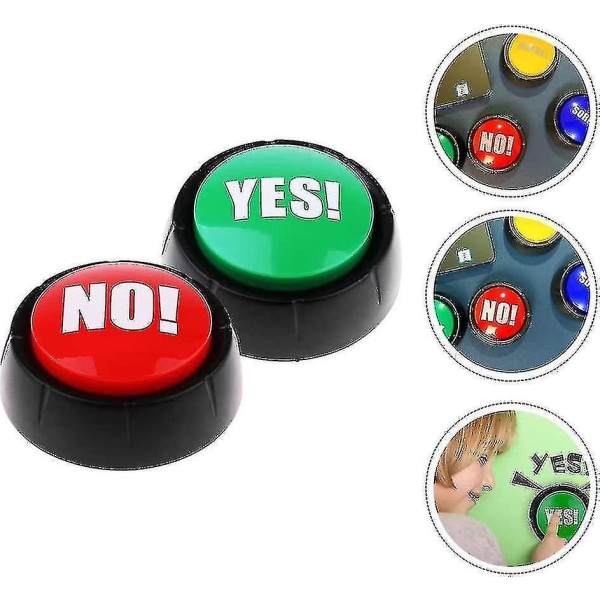 2 stk Ja-knapp og Nei-knapp med lyd Talking Buttons Office Home Learning Buzzers