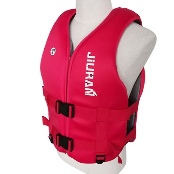 Redningsvest i neopren til voksne - sikkerhedsvest til vandsport, fiskeri, vandski, kajaksejlads, sejlads, svømning, drifting M(45-60kg) Red