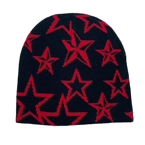 Y2k Hue Beanie Huer Strikket Uld Hue Stjerne Jacquard Hue 2000'erne Sød Mænd Kvinder Unisex Skull Cap Ski Cykling Udendørs style 2
