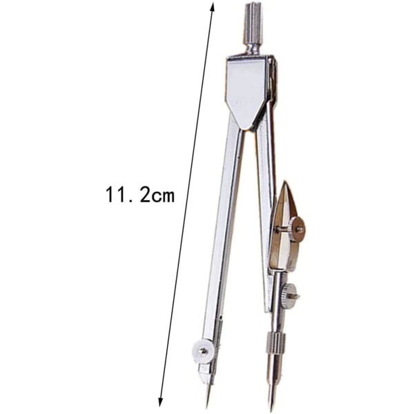 Tegnekompass, matematikkverktøy i rustfritt stål geometrisett med ekstra