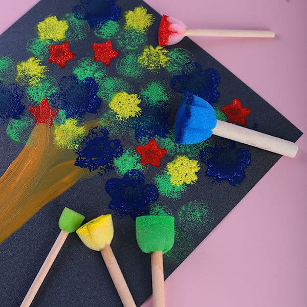 5 stk. babysvampebørster til maling, DIY-tegning til børn, ZQKLA