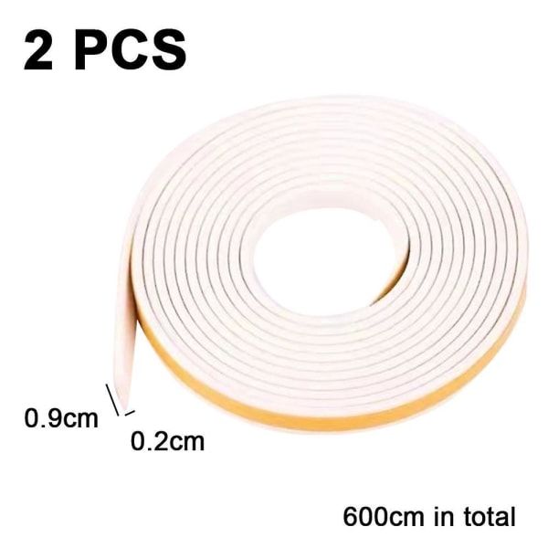 2 Pcs Weather Stripping Adhesive Foam Tape Soundproof Weatherproof Adhesive Weatherstrip Door Seal