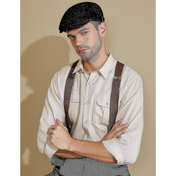 Flathette i netting for menn Pustende sommer Newsboy-hatt Beret Cabbie Ivy-lue Gatsby Newsboy-hatt til