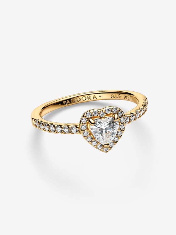 Pandora - Elevated Heart -sormus - 14k kullattu Circumference: 58mm