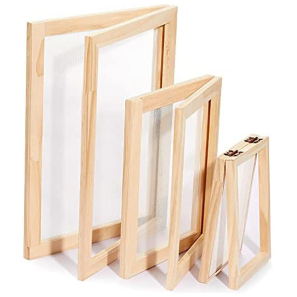 3 st träpappersformar för papperstillverkning, 3 storlekar, ramar för gör-det-själv, 12,7 x 17,8 cm, 19,8 x 24,8 cm, 24
