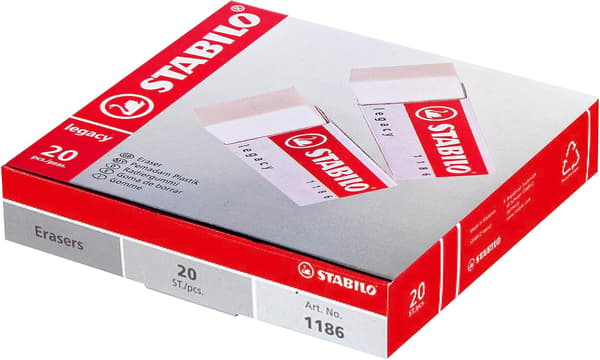 Suddgummi - STABILO Legacy 1186 - 5-pack - Vit