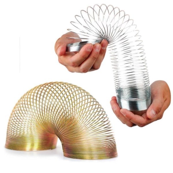 Slinky i metall - fjädrande flerfärgad