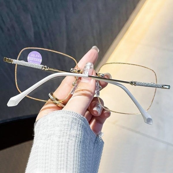 Anti-blålys lesebriller firkantede briller Silver Strength 250