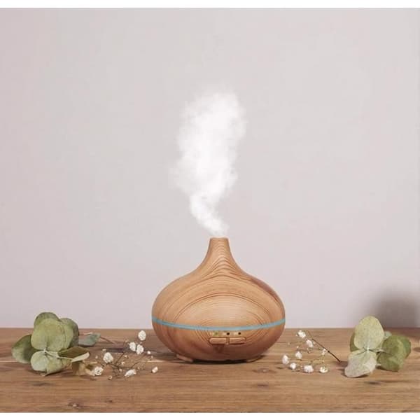 Ultralyds luftfugter og aroma diffuser, 550 ml kapacitet, 6-timers timer, 7 LED-farver, aromaterapi, ultra-stille drift