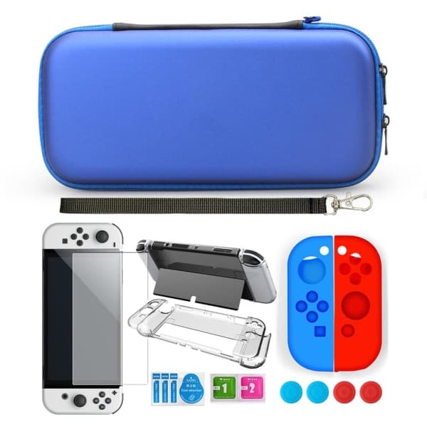 INF Switch OLED -kotelo lisävarusteilla 9 osaa - Blue