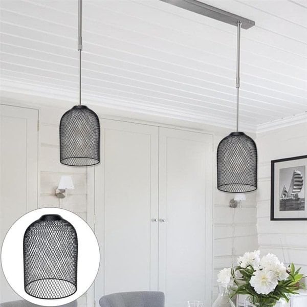 1/2/3/5 Metallhänge Lampskärm Smidesjärnstråd Lampskärm f Black Cylinder
