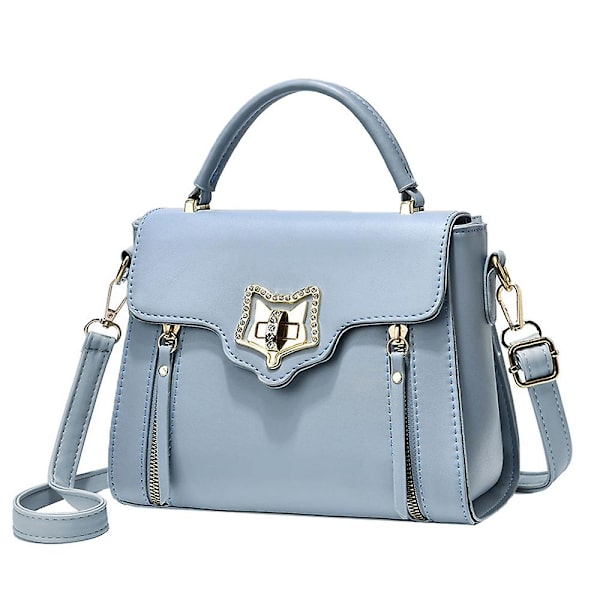 Liten handväska för kvinnor, dammonogram crossbody axelväska handväska blue