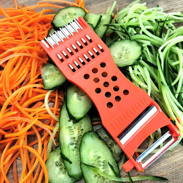 Køkken Multifunktionel Plast Ramme Grøntsager Frugt Rivjern Slicer Skræller Metal Skraber Shredder Udskæringsværktøj(2stk, Orange)