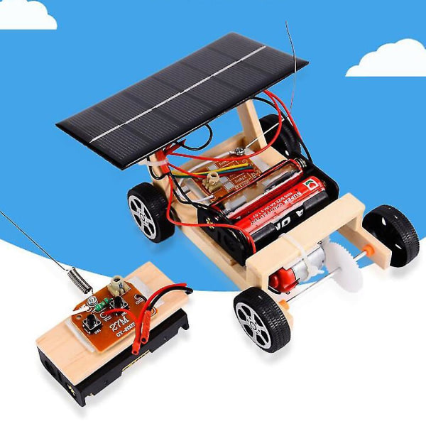 Sett sammen solcellebilfjernkontroll Rc bil Pedagogiske leker Gjør-det-selv Vitenskapsteknologi Billekesett for C