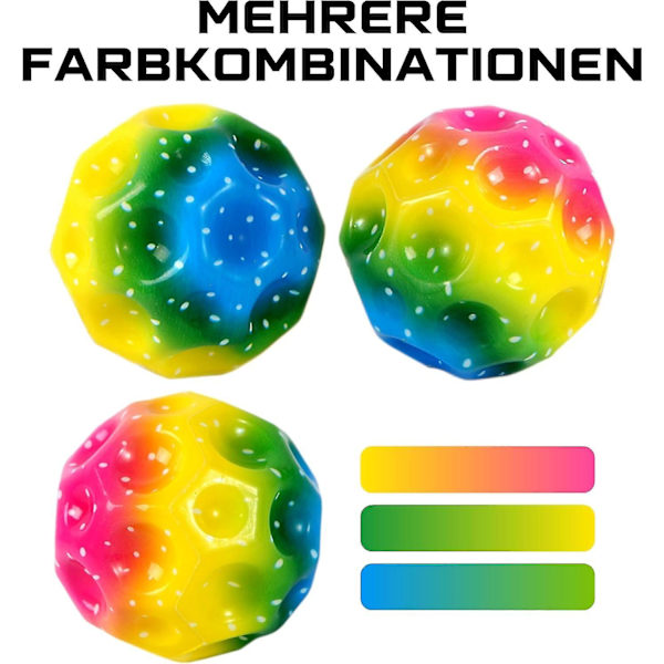 3 st Månboll, Regnbågsmånboll, 7 cm studsboll, liten vattenboll, badstrandleksak rymdtema studsbollar för barnpresent