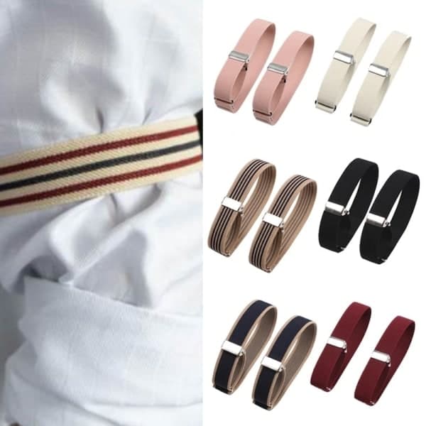 Elastiskt Armband Skjortärmshållare Kvinnor Män Mode Justerbar Blå one size Blå one size