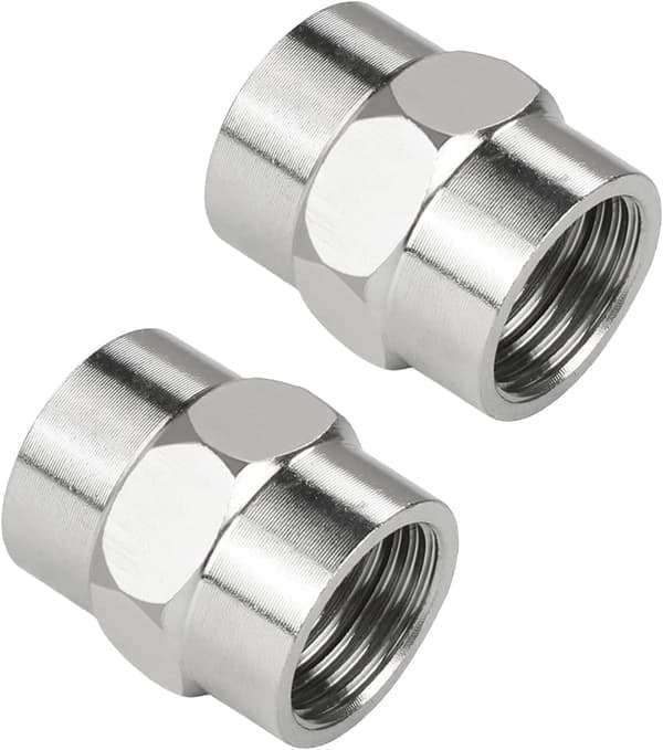 2-pack duschkopplingsanslutning 1/2 \" NPT till 1/2 \" NPT invändig nippelrörkoppling för luftslang, trädgårdsslang