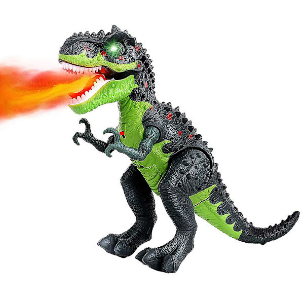 Sähköinen tulta suihkuttava dinosauruslelu, jossa on karjuva ääni, paristokäyttöinen kävelevä dinosauruslelu, lahja lapsille