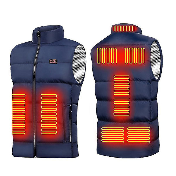 Uppvärmd Väst Män Kvinnor Usb Uppvärmd Jacka Uppvärmning Termisk Kläder Mycket Bra Present Mycket Bra Present Blue 4XL