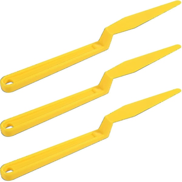 3 stk. vinduesfarvningsværktøjer vinyl wrap skaftpakning squeegee, gul langt håndtag mikro squeegee bilfarvning wrap squeegee hjørneskraber til auto vinduer V