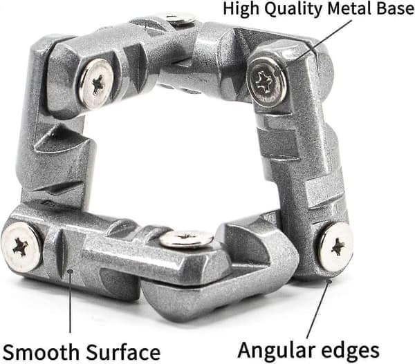 Infinite Flip Fidget Toys, metalltrianglar sensorisk handfidgetleksak för vuxna barn ångest stresslindrande leksak grå