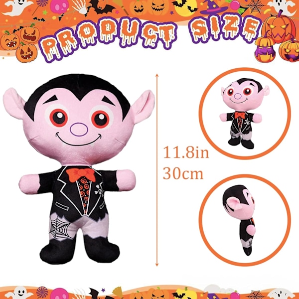 Vampyr plyschleksaker Stoppade dockor, 20 cm söt vampyr plysch mjuk leksak, tecknad Halloween leksak vampyr plyschdockor