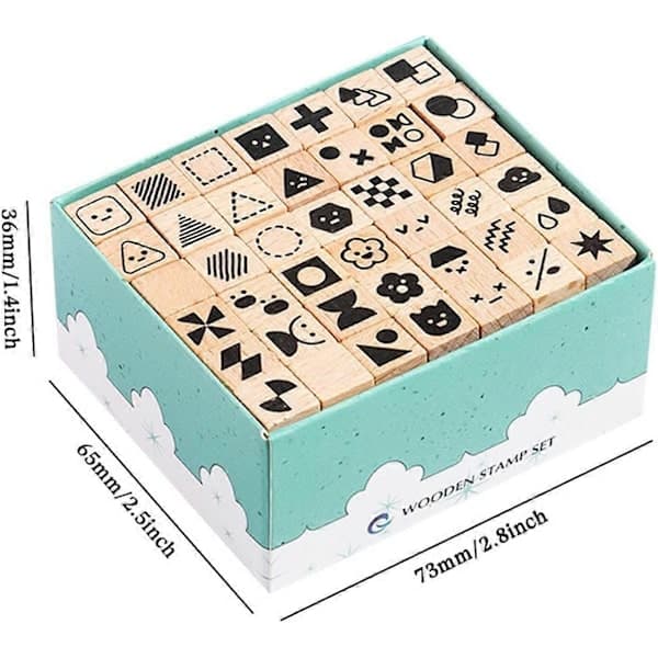 Geometriskt djurstämpelleksaksset, set med 42 klippbokstillbehör