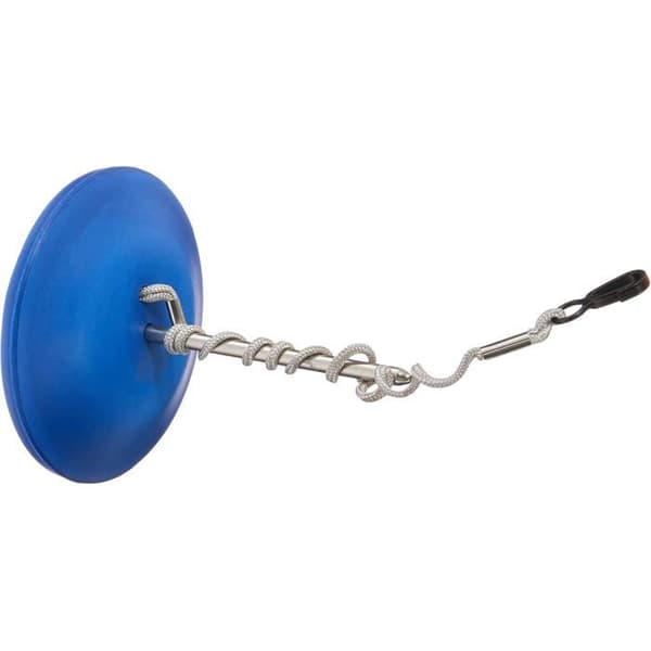 Analogt pooltermometer, 40.2005, Velegnet til pools og damme, Rustfrit stål med fastgørelsesreb, Blå