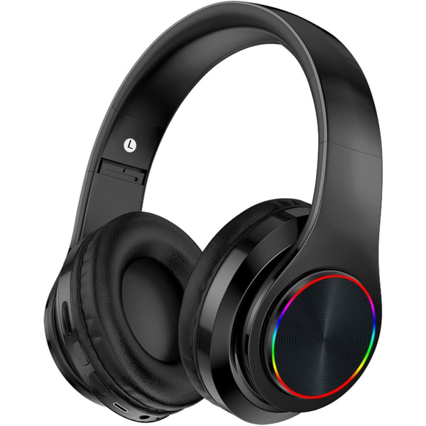 Bluetooth hörlurar Trådlösa Over Ear-hopfällbara headset med mikrofon-LED  ，Trådbundna och trådlösa headset för smarttelefon/TV/PC 8d71 | Fyndiq