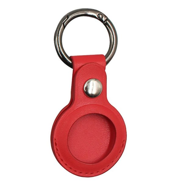 Pakke med 4 Nøkkelringer i lær som er kompatible med luftmerker, Nøkkelring i lær for Apple Airtag, Nøkkelringer i lær, bærbare nøkkelringer for finne