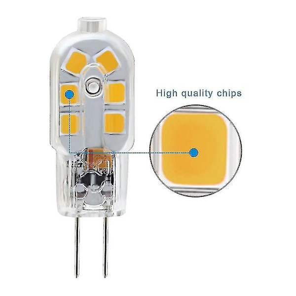 10 stycken G4led majspinnlampor (AC/DC12V: varmt ljus 3000K)