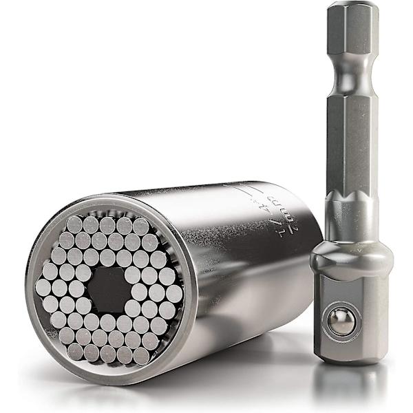Premium Universalnøkkel, multifunksjonsadapter - Power Grip Mutterreparasjon Håndverktøy 7-19mm Med Adapter Hy