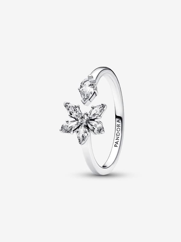 Pandora - Sparkling Herbarium Cluster Åben Ring - Sterlingsølv Circumference: 52mm