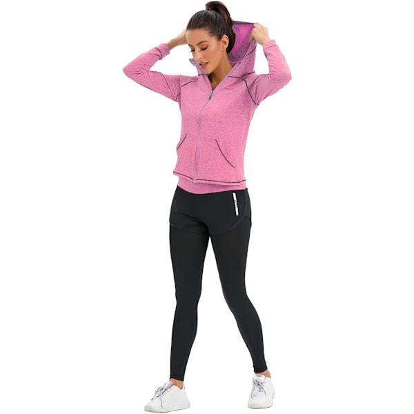 Dam 5-delad yogadräkt träningsset dam aktivkläder set sport yoga fitnesskläder damer träningskläder sportkläder för löpning jogging gym pink L