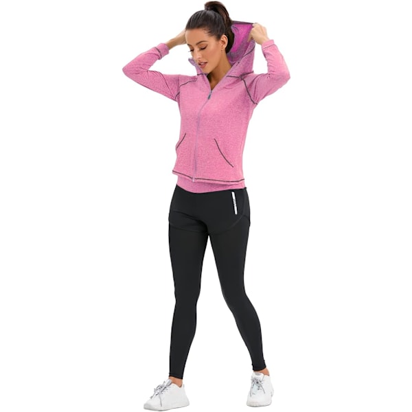 Dam 5-delad yogadräkt träningsset dam aktivkläder set sport yoga fitnesskläder damer träningskläder sportkläder för löpning jogging gym pink XL