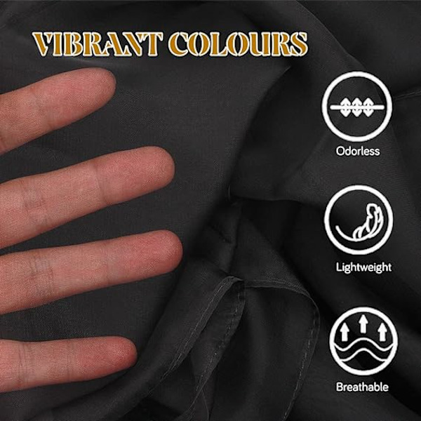 Chiffon Skjerf, Sjal og Wraps for Kvinner Myk og Lett Aftenkjole Elegant Bryllup Brud Brudepike Skjerf Black