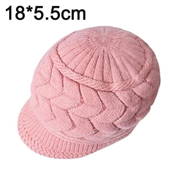 Dam Vinter Varm Stickad Mössa Ull Snö Skidmössa Band Solvisir Rosa