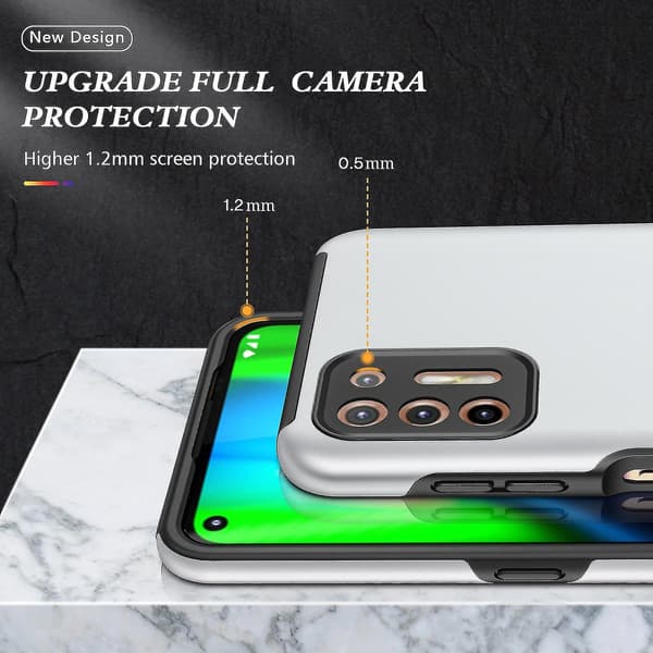 Til Motorola Moto G9 Plus Pc + Tpu Magnetisk Etui Silver