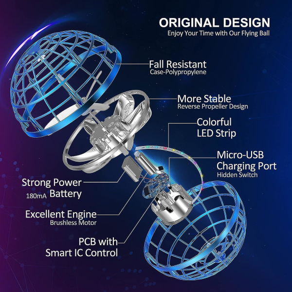 2023 Flygande Orb Ball Leksak, Hover Ball Boomerang Fly Fidget Spinner, Coola Leksaker Presenter För 6 7 8 9 10 11 12+ År Gamla Pojke Flickor Tonåringar, Hand Mini Drone Co