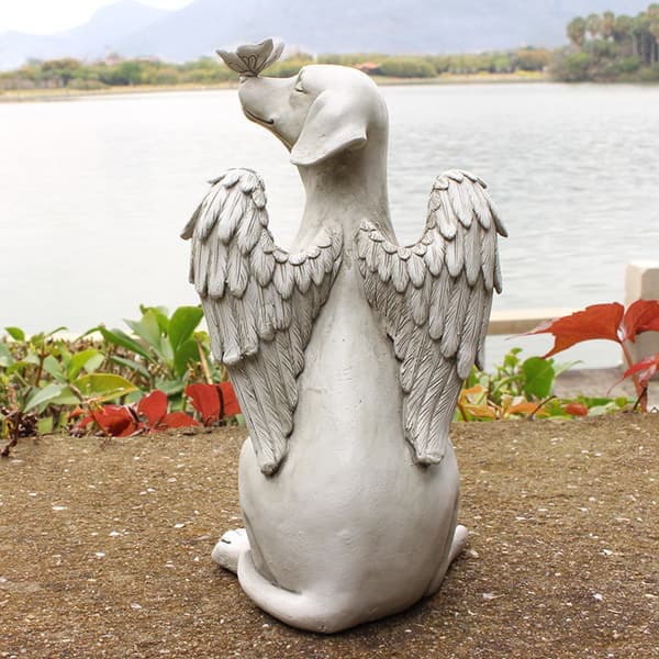 Hundeengel Kæledyrsminde, Gravsten Hyldeststatue, 20*11*11CM,