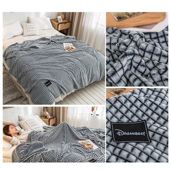 Bløde og hudvenlige tæpper Mælkefleece tæpper Fortykke varme Siesta koral fleece tæpper Gray