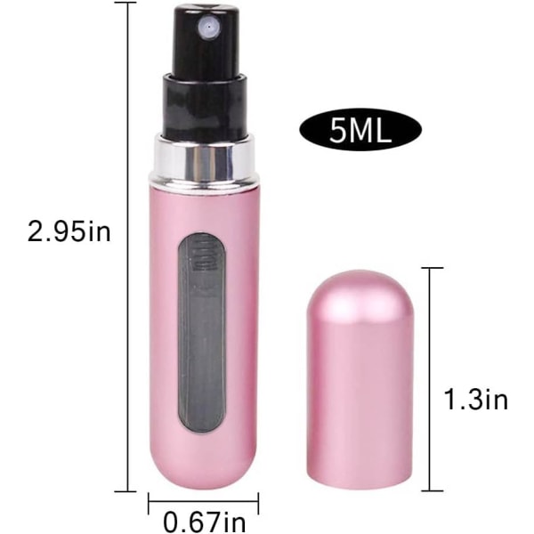 5 ML parfumeforstøver, genopfyldelig parfumeflaske bærbar til forretningsrejser udendørs aktiviteter (pink)