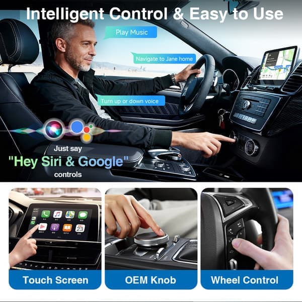 2-i-1 Trådløs CarPlay Adapter Android Auto Trådløs Adapter Smart Mini Boks USB Dongle Plug and Play WiFi Hurtig Forbindelse