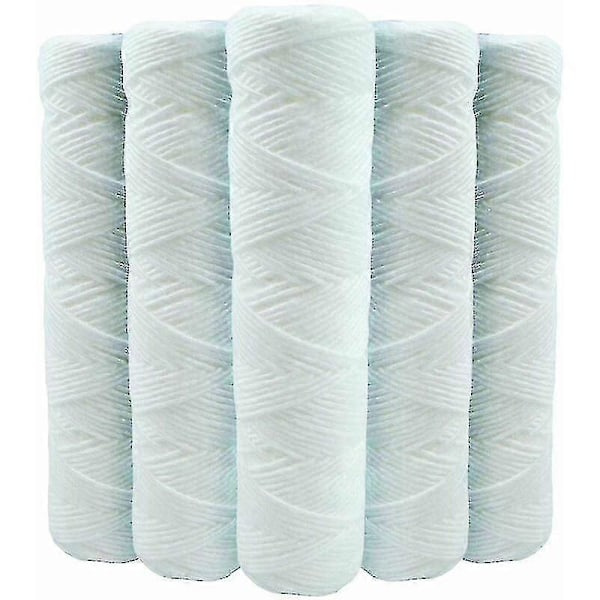5 mikron trådviklet bomuldsfilter polypropylen, 5-pak LGL