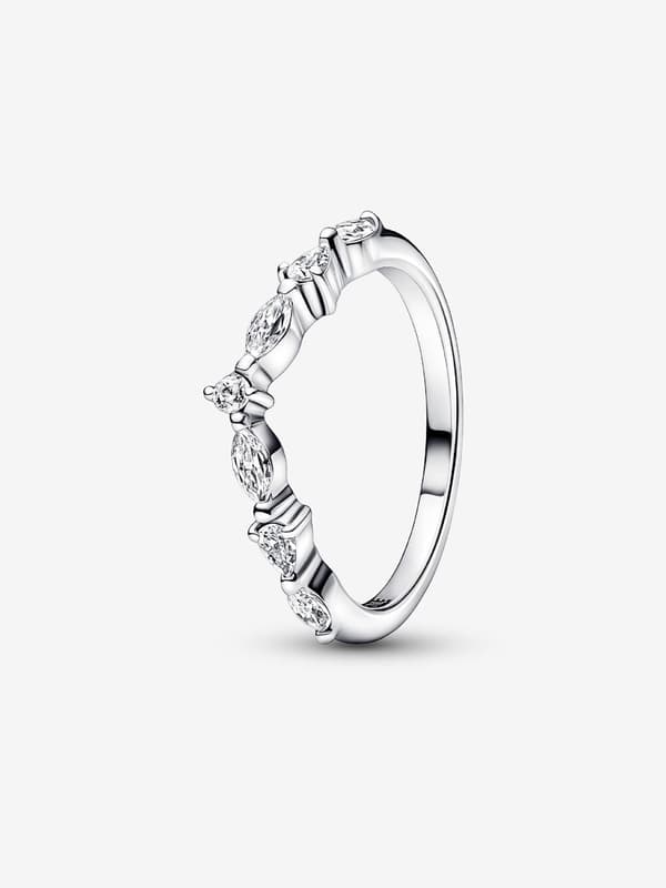 Pandora - P Timeless Wish Glittrande Alternerande Ring - Sterlingsilver Circumference: 58mm