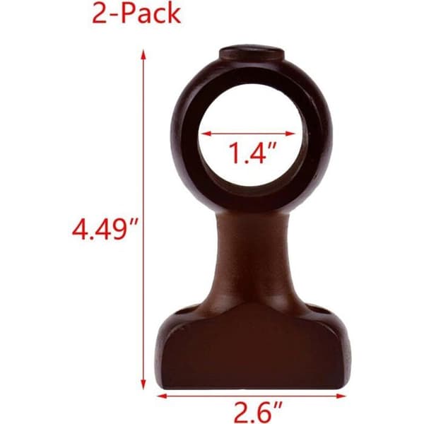 Gardinstangholdere - Sett med 2 - Tre - Brun - 3,8 cm