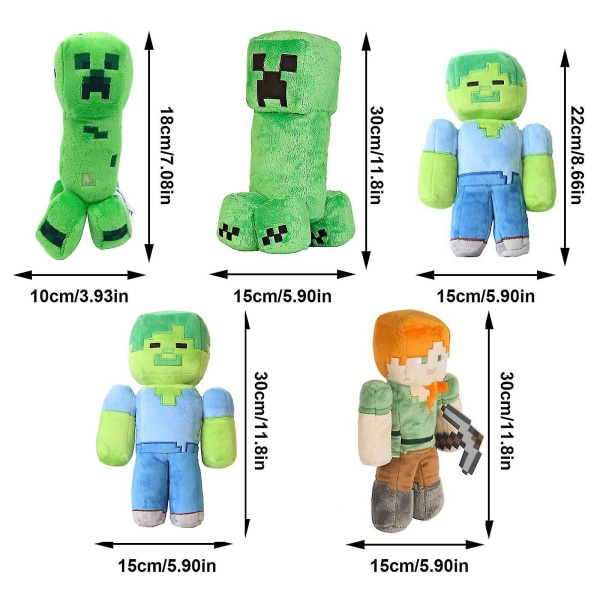 Sällsynt plyschdocka Supermjuk plyschfylld Minecraft Toy Kids Birthday Creative Gift Dark-green